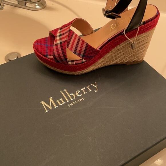 Mulberry tartan sandals Red size 7 - Picture 8 of 8